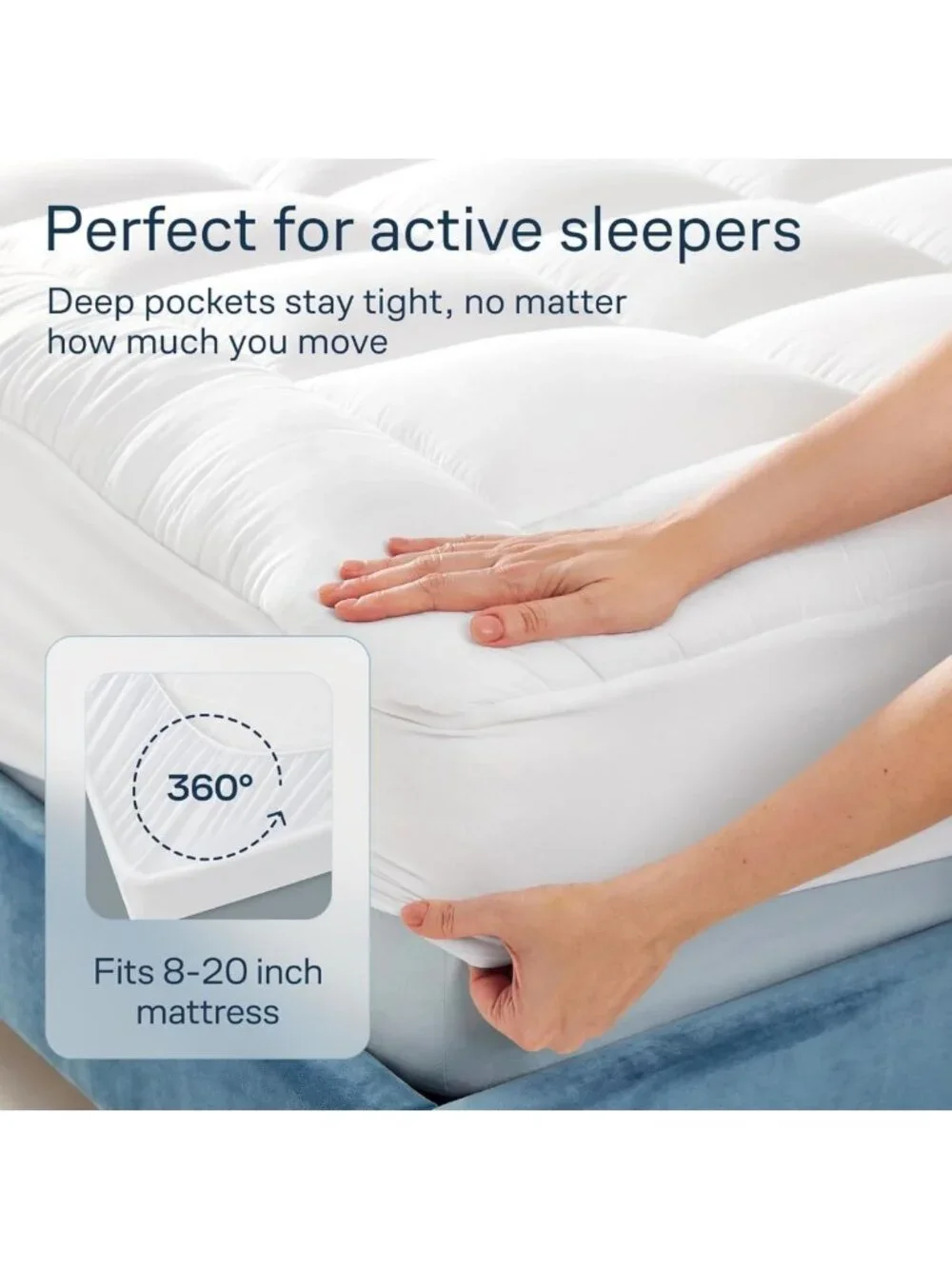 100% Cotton Twin Mattress Pad with Pillow Top - Soft, Comfortable Sleep Solution